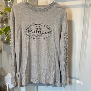 PALACE Heather Gray Logo Long Sleeve